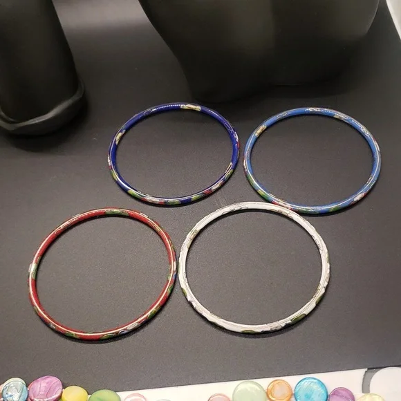 Cloisonné Bangle Bracelets - Picture 8 of 8